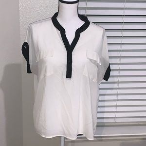 Spense large black and white tunic blouse